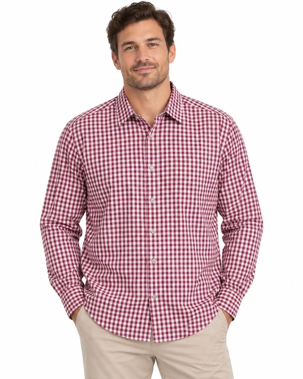 Robert Graham XL Men's Pink Black Checked Flip Cuff Long Sleeve Shirt